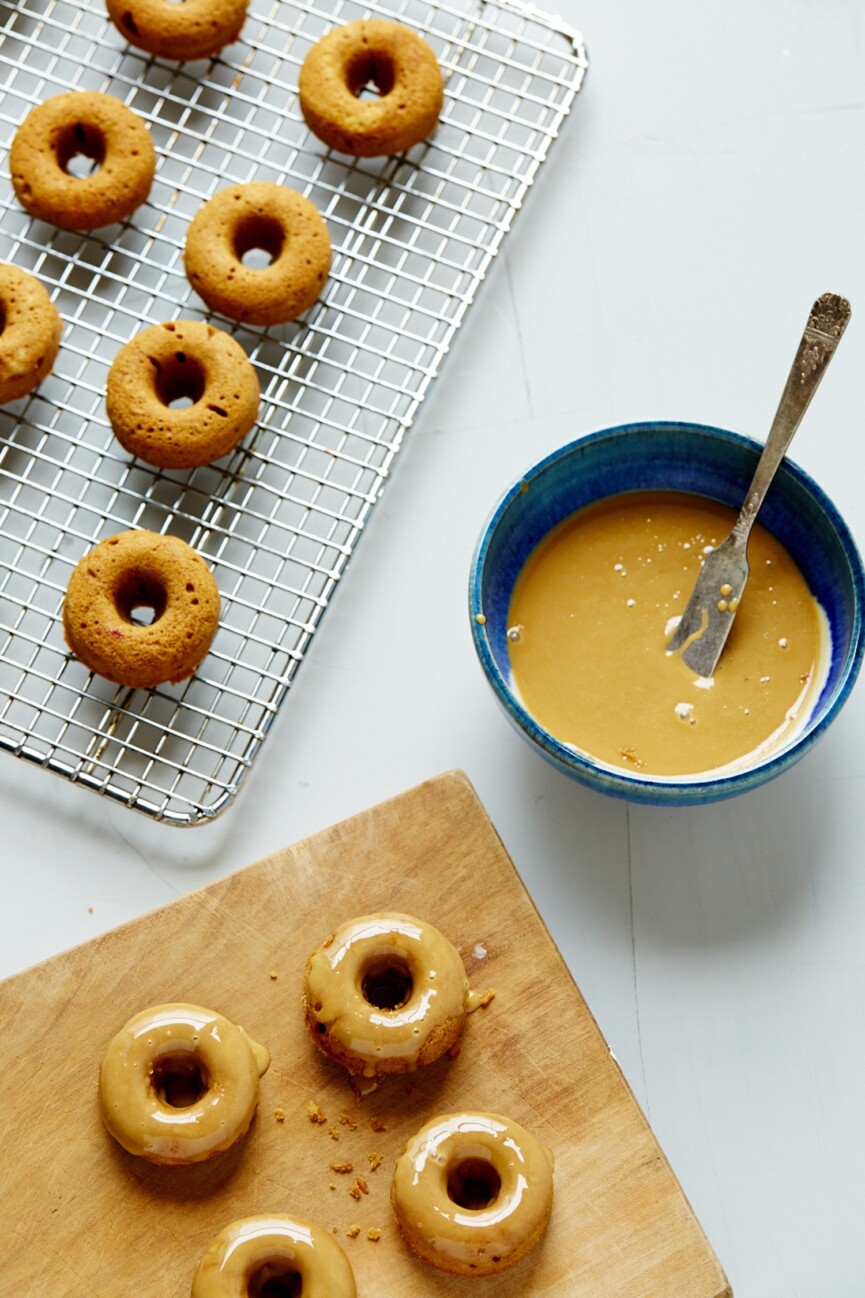 maple molasses donuts with glaze