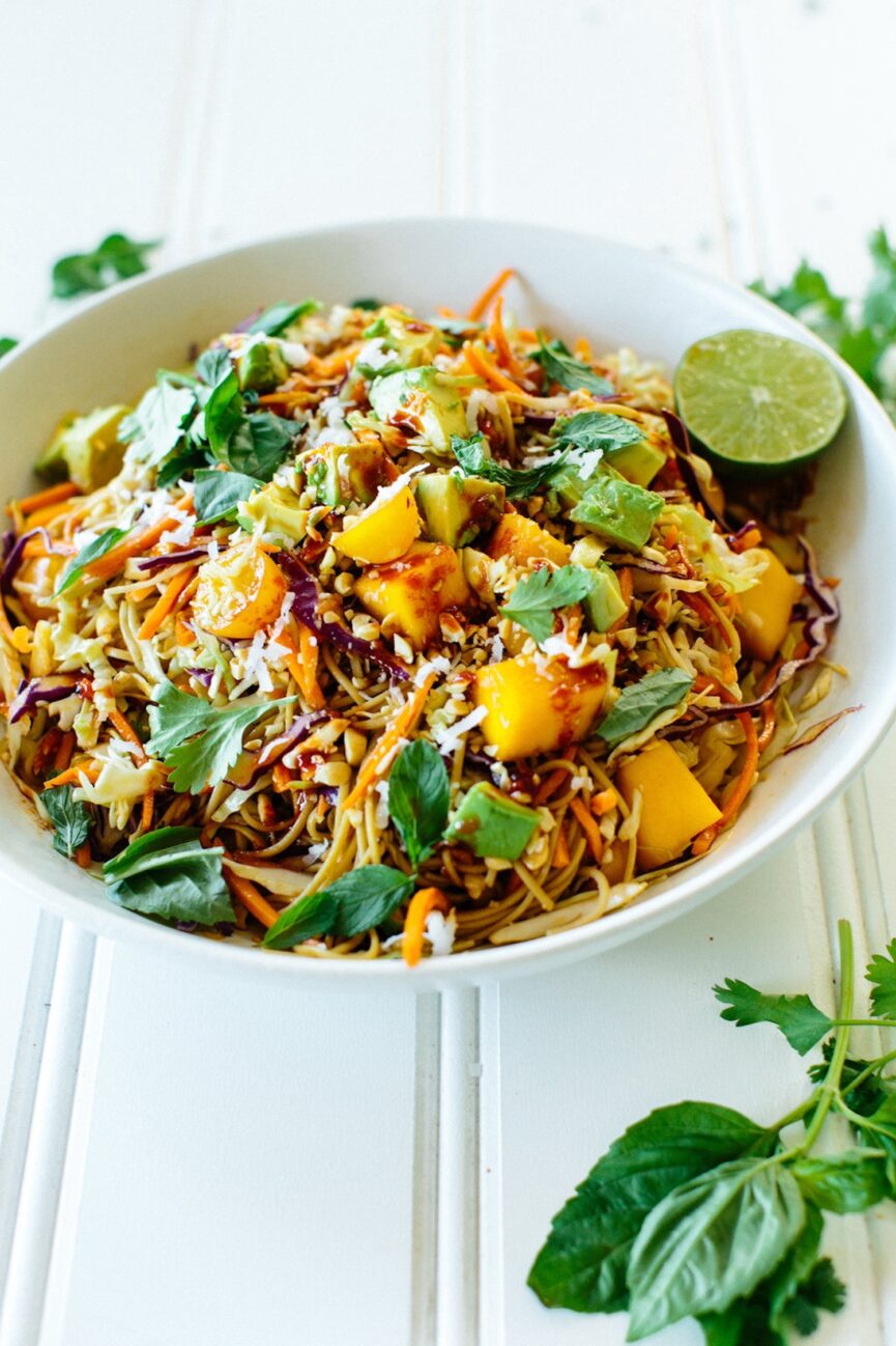 mango coconut soba noddle salad