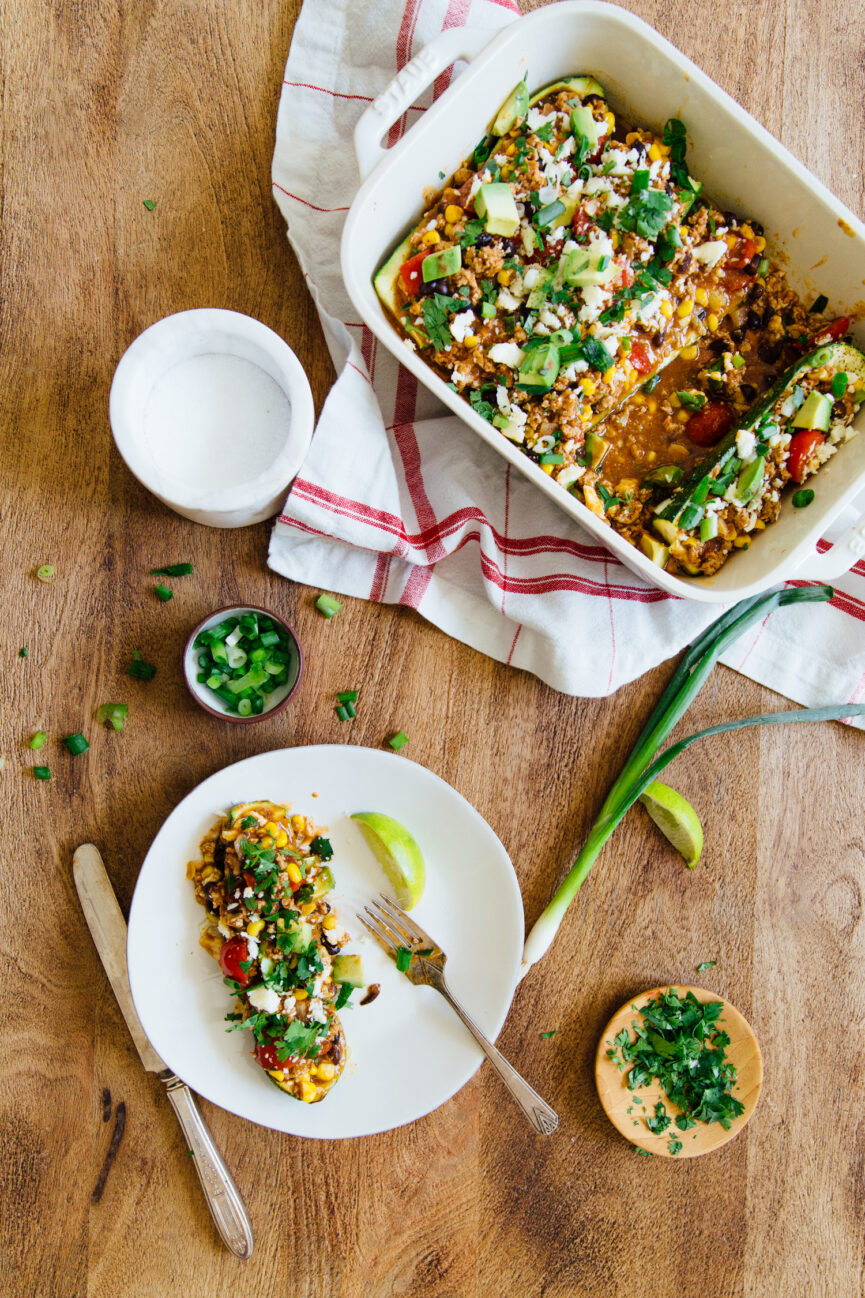 enchilada stuffed zucchini boats
