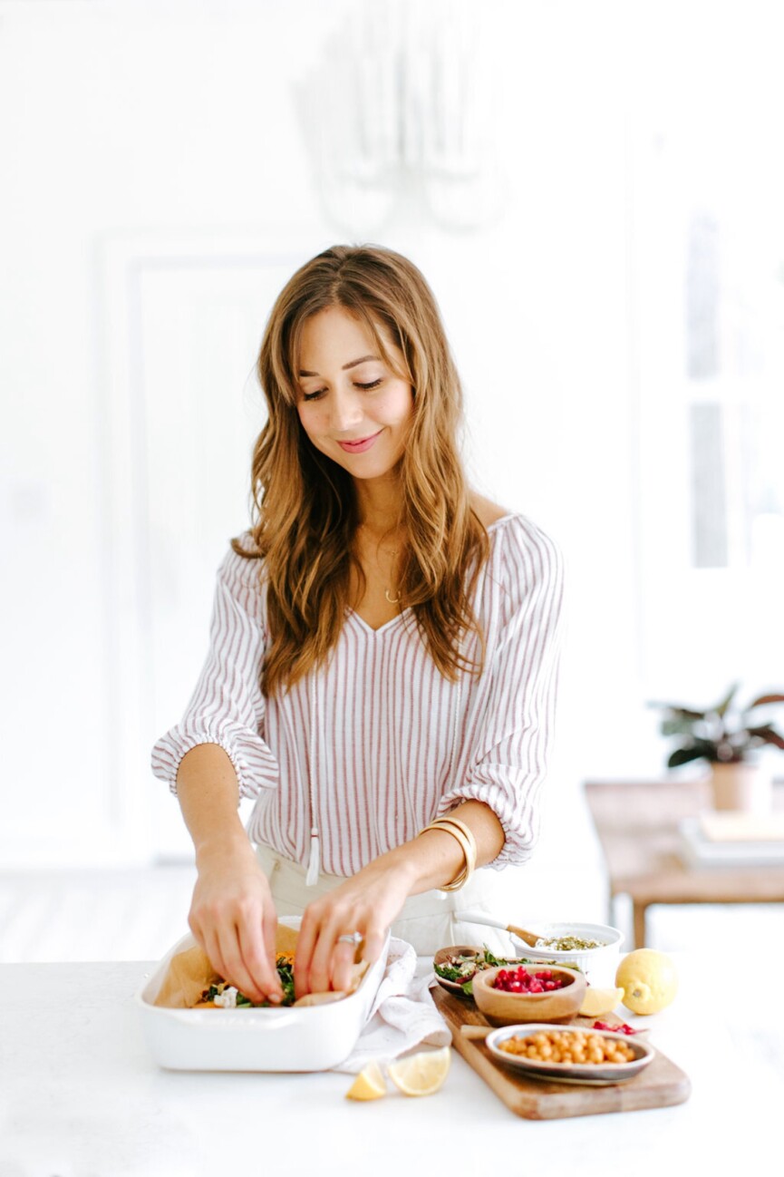 camille styles assemblinhg autumn stuffed sweet potatoes
