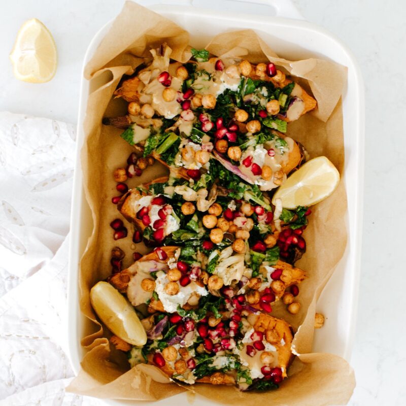 autumn stuffed sweet potatoes