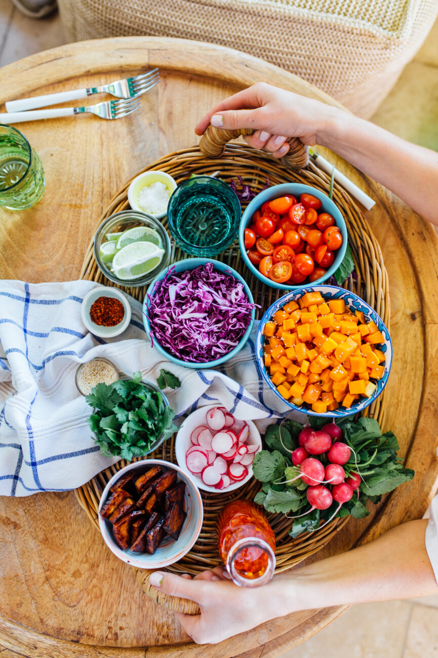 rainbow grain bowl potluck dinner party