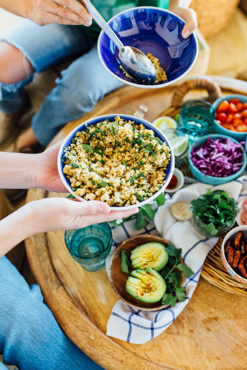 rainbow grain bowl potluck dinner party