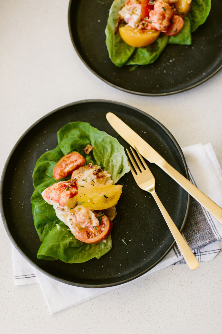 tiffani thiessen lobster BLT lettuce wraps