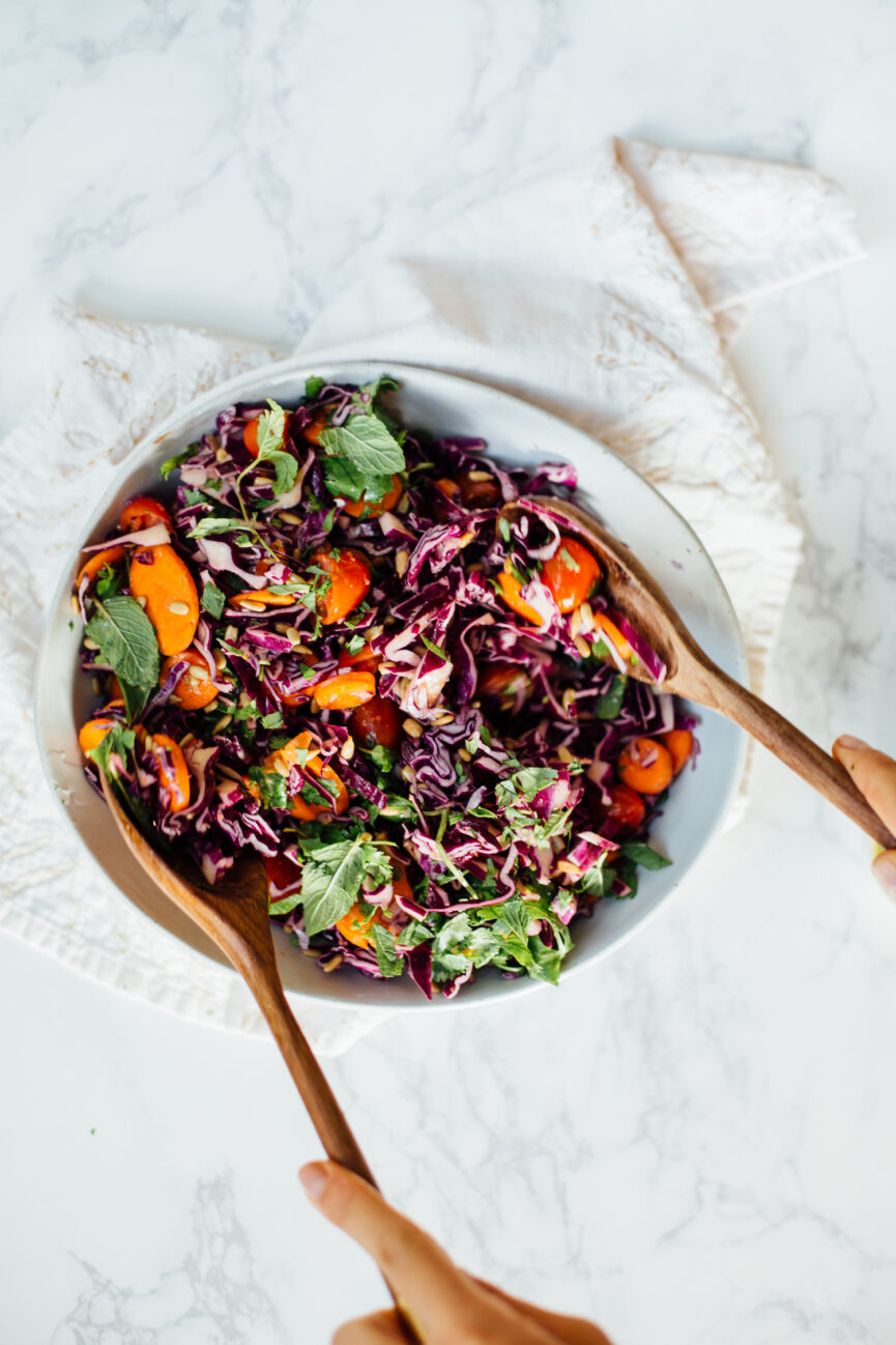 mixing sunshine detox salad