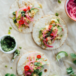 roasted cauliflower tacos with cilantro pesto