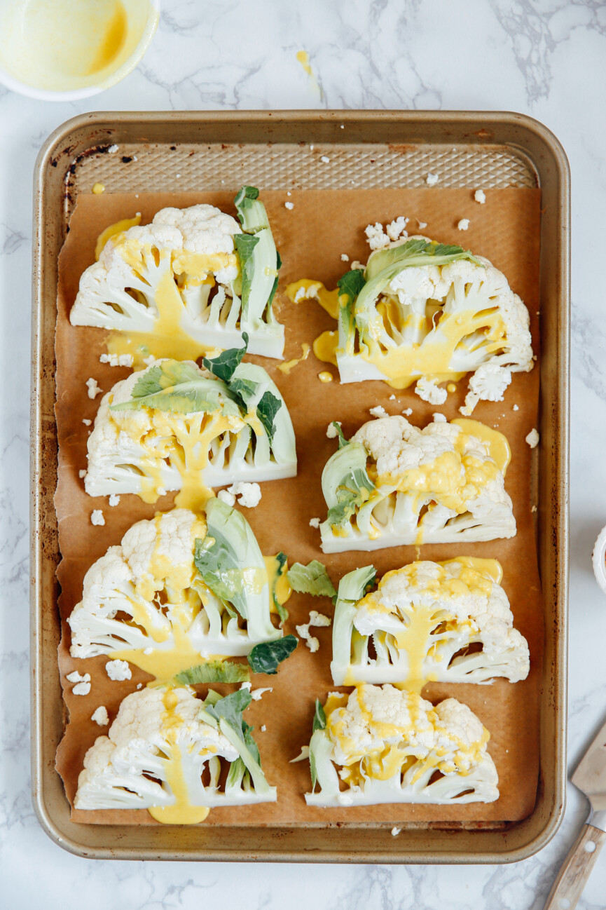 turmeric tahini roasted cauliflower