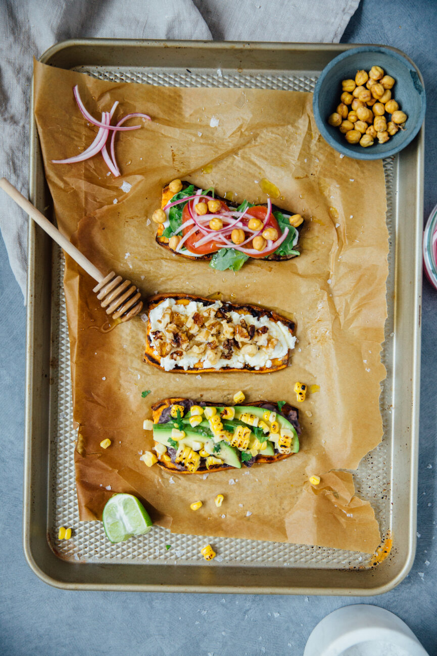 sweet potato toasts three ways