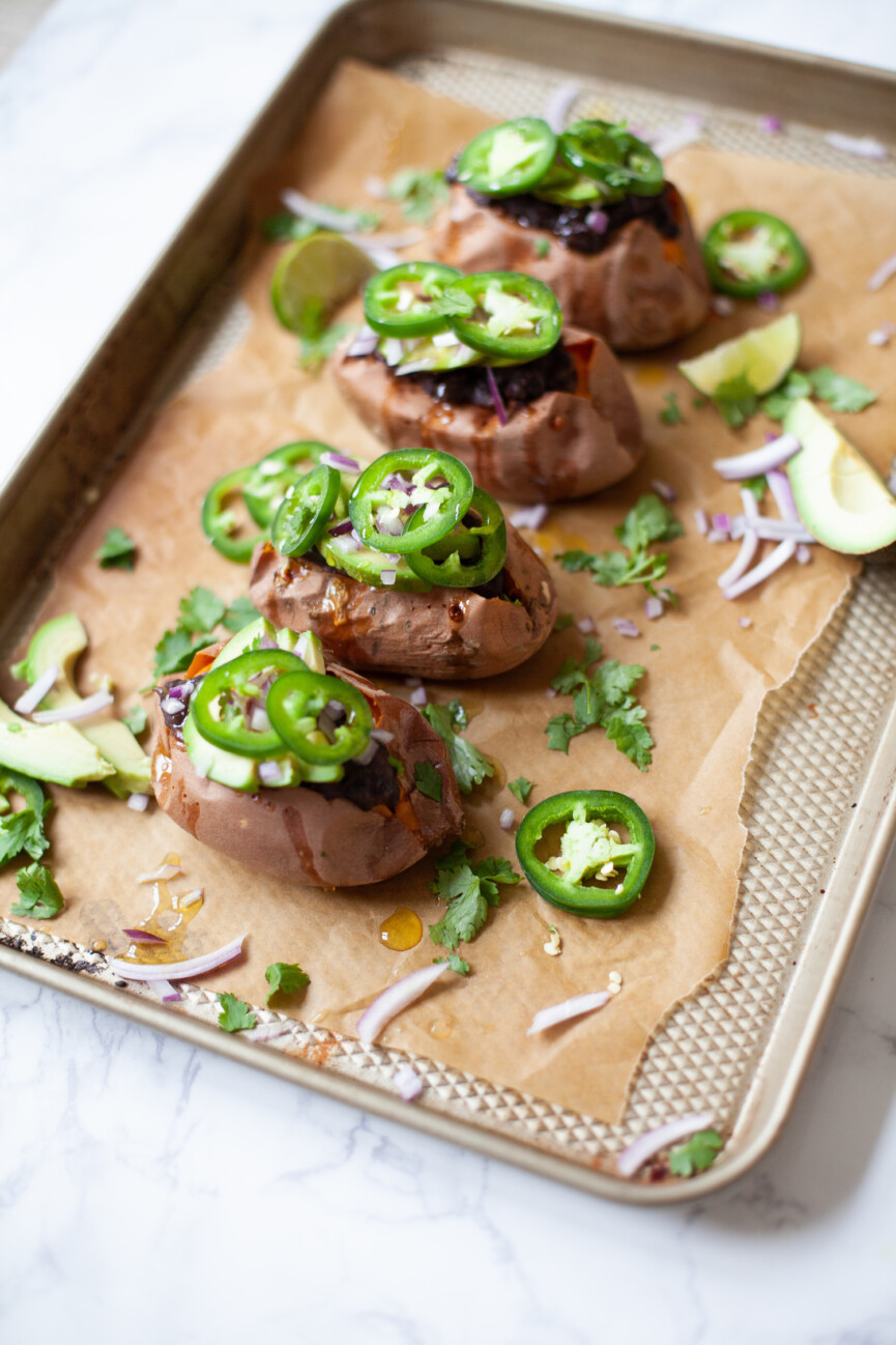 spicy stuffed sweet potatoes