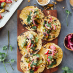 brussels sprout tacos on tray