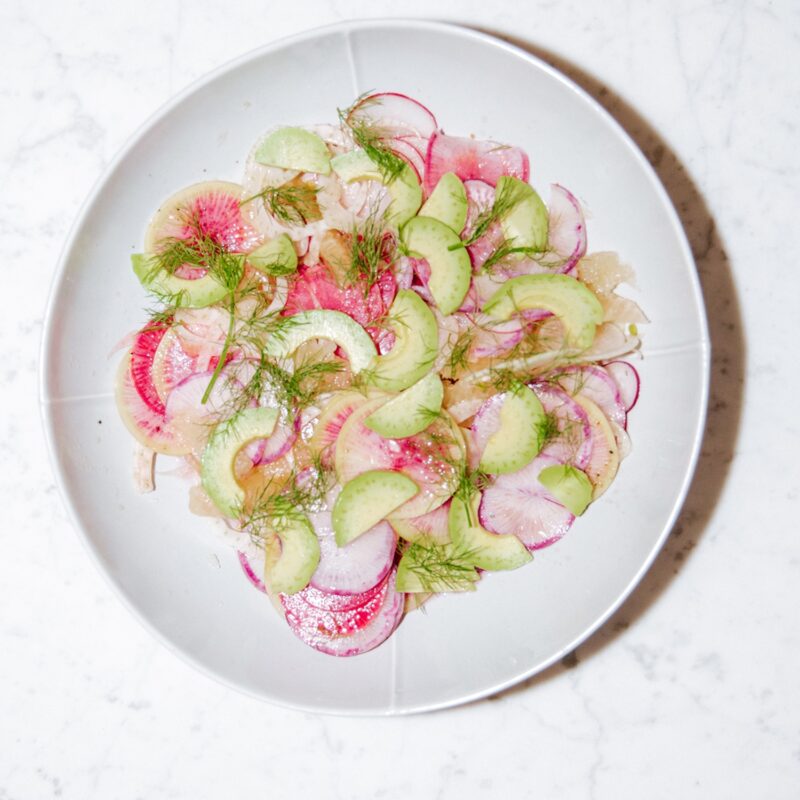 radish, fennel, and grapefruit salad