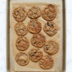 gluten and dairy free chocolate chip cookies on baking sheet