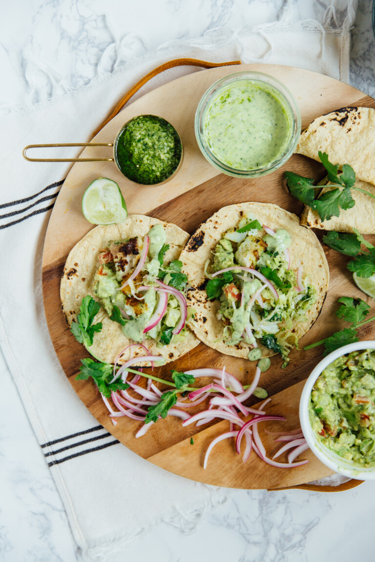 chimichurri fish tacos