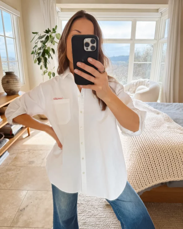 best white button down sezane max shirt
