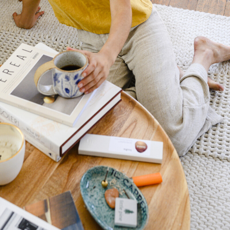 coffee table with books