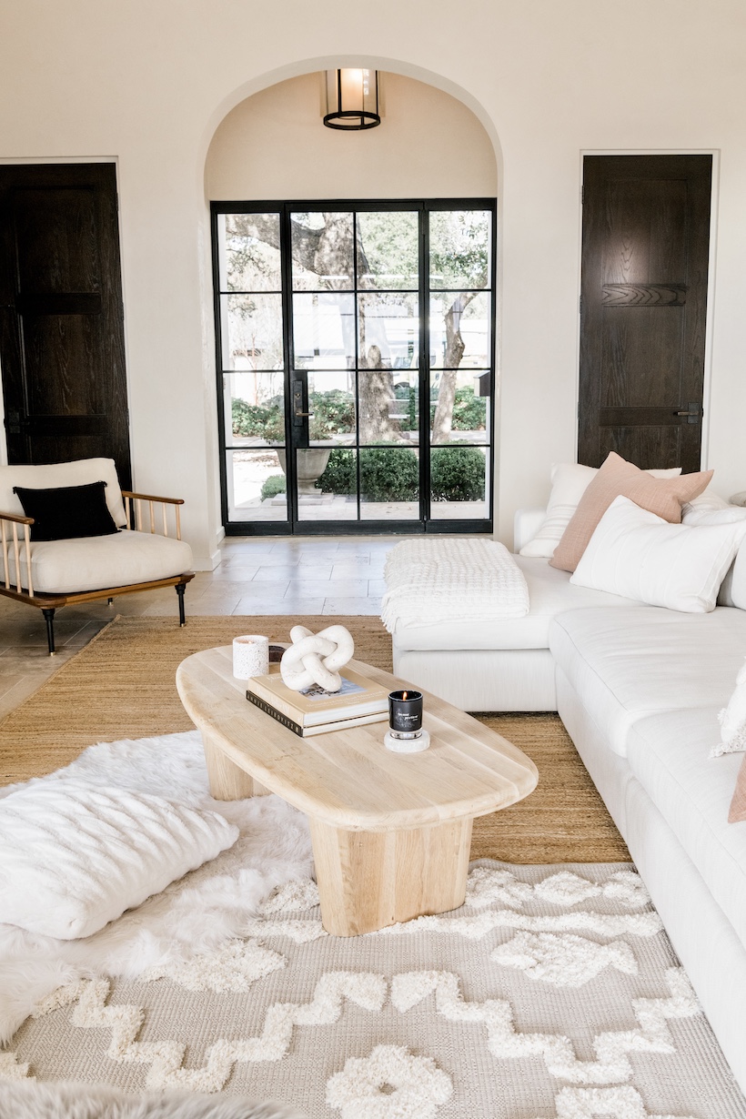 Camille Styles steels doors in her living room