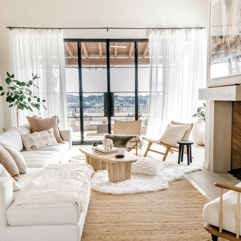 Camille Styles neutral living room in Austin
