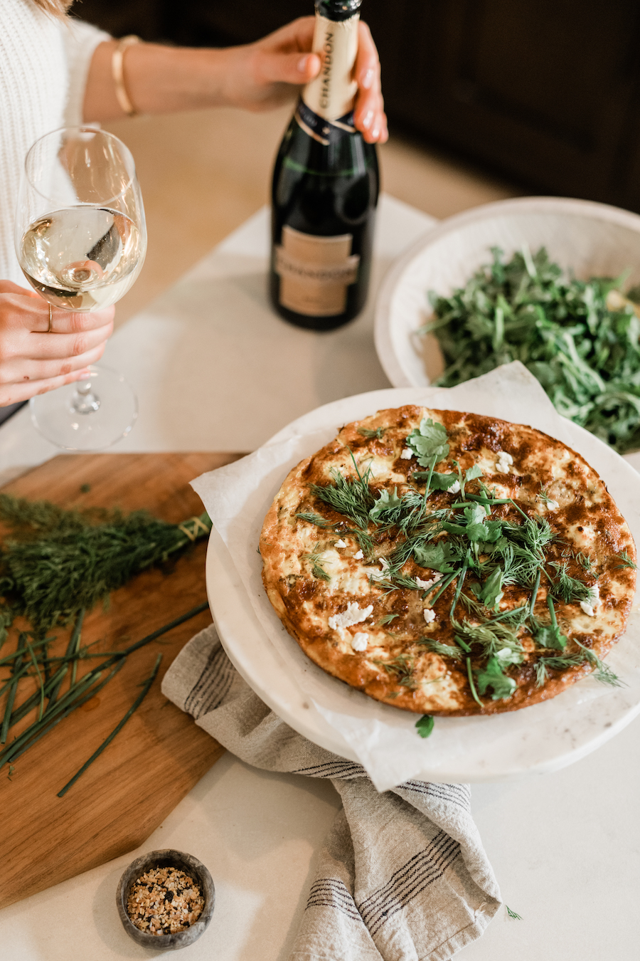 Mushroom, Spinach, and Goat Cheese Frittata