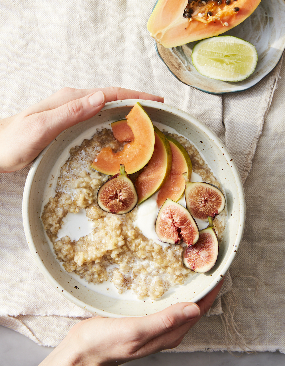 Amaranth Porridge with Figs and Papaya