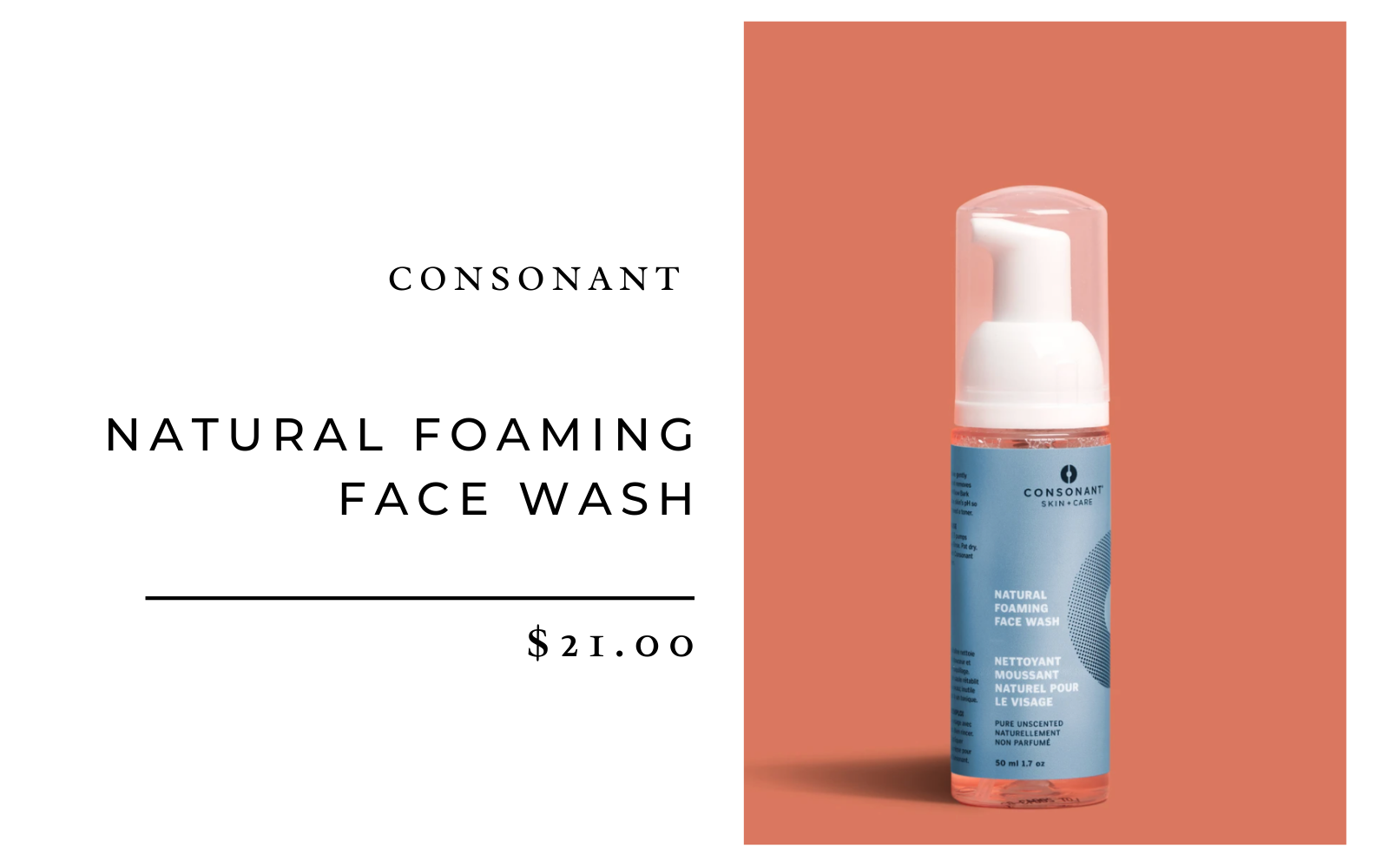 Consonant Natural Foaming Face Wash