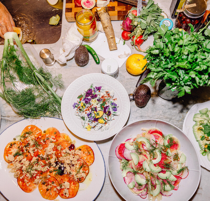 overhead shot of food - best new cookbooks of Spring 2021