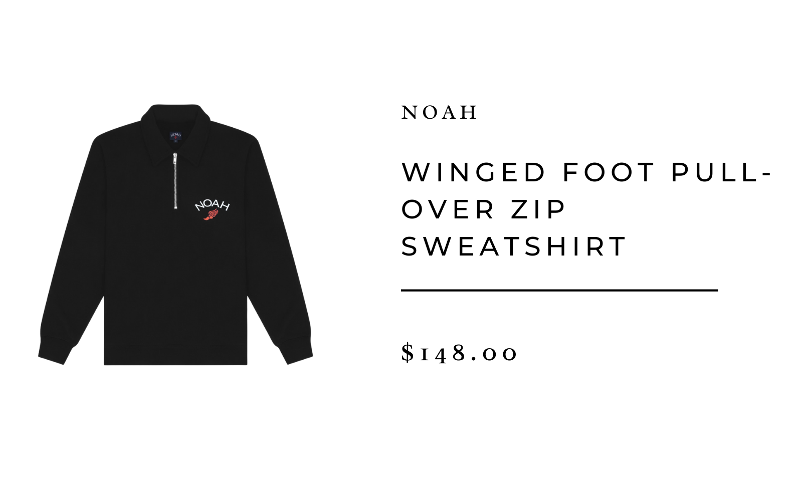 Noah Winged Foot Pull-Over Zip Sweatshirt