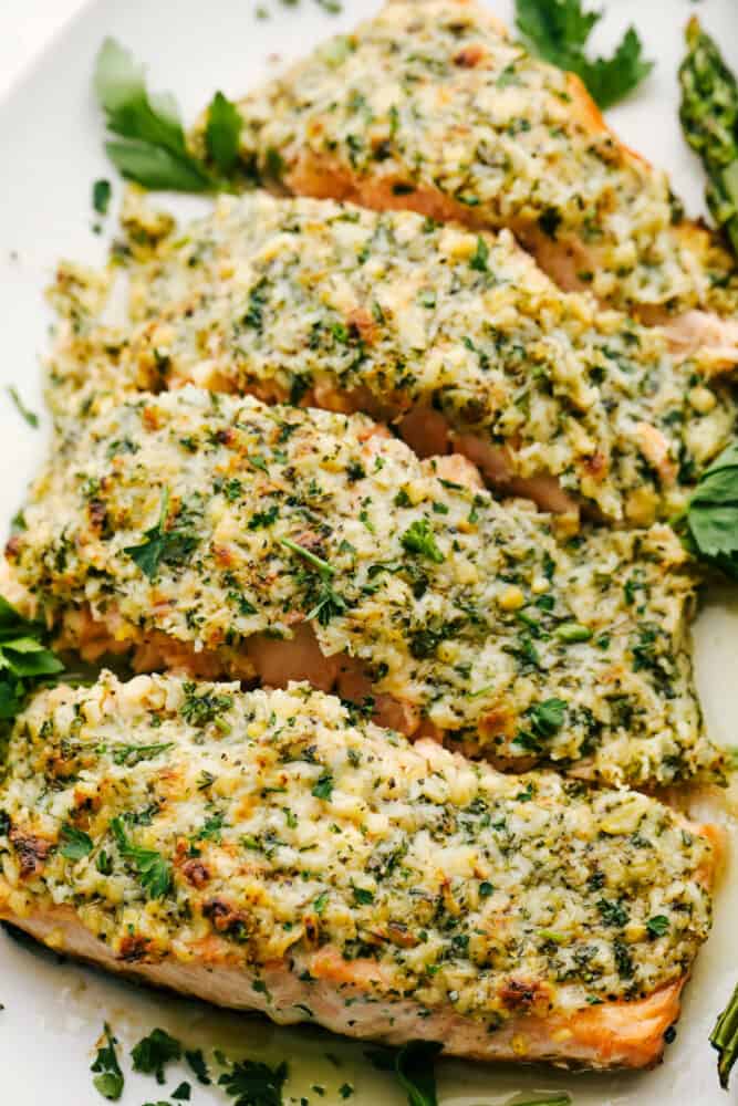parmesan garlic salmon from the recipe critic