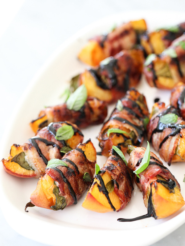 Grilled Peaches Wrapped in Bacon - Foodie Crush