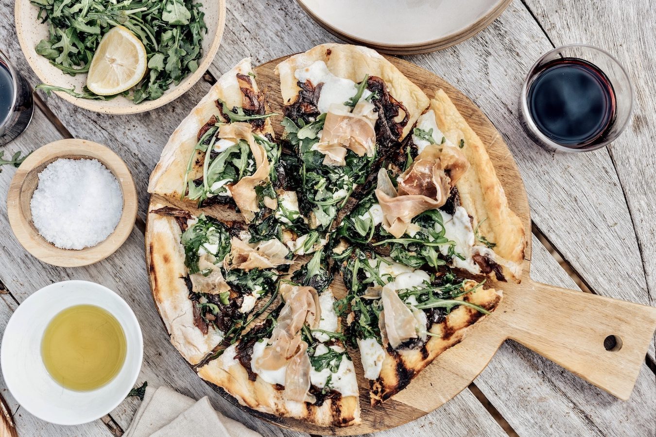 Caramelized Onion and Prosciutto Pizza