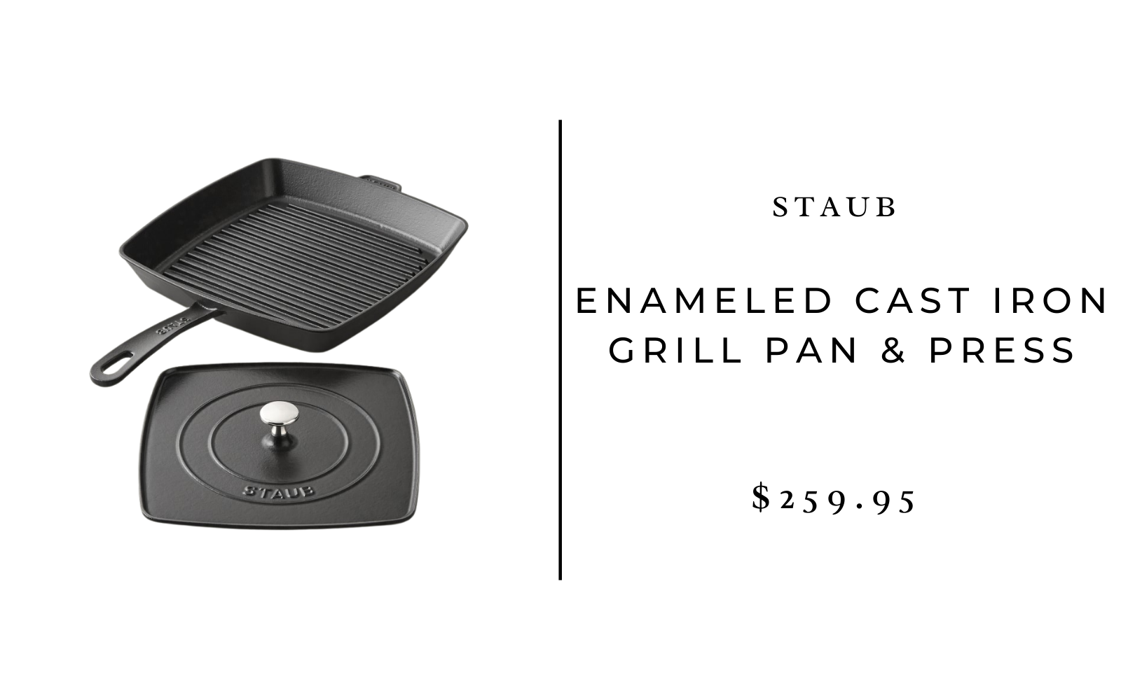 Staub Enameled Cast Iron Grill Pan & Press 