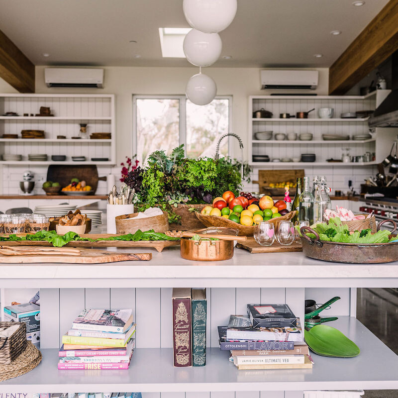 Modern Farmhouse Kitchen - Home of Helene Henderson - Malibu Farm - fresh produce and summer veggies - meal prep