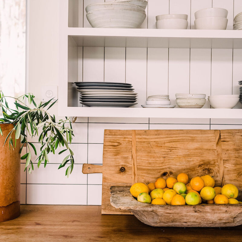 Modern Farmhouse Kitchen - Home of Helene Henderson - Malibu Farm - fresh produce and summer veggies - meal prep -citrus
