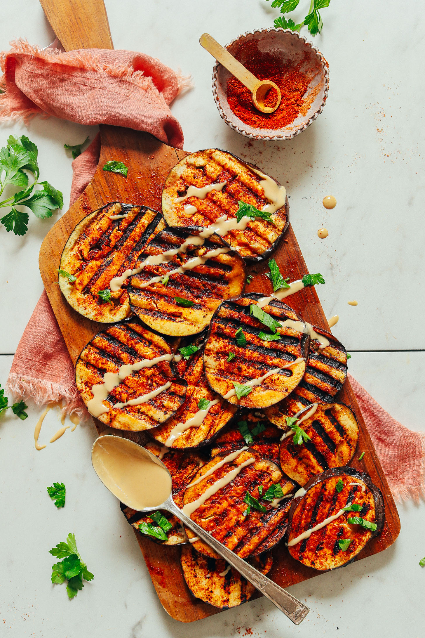 Smoky grilled eggplant - minimalist baker
