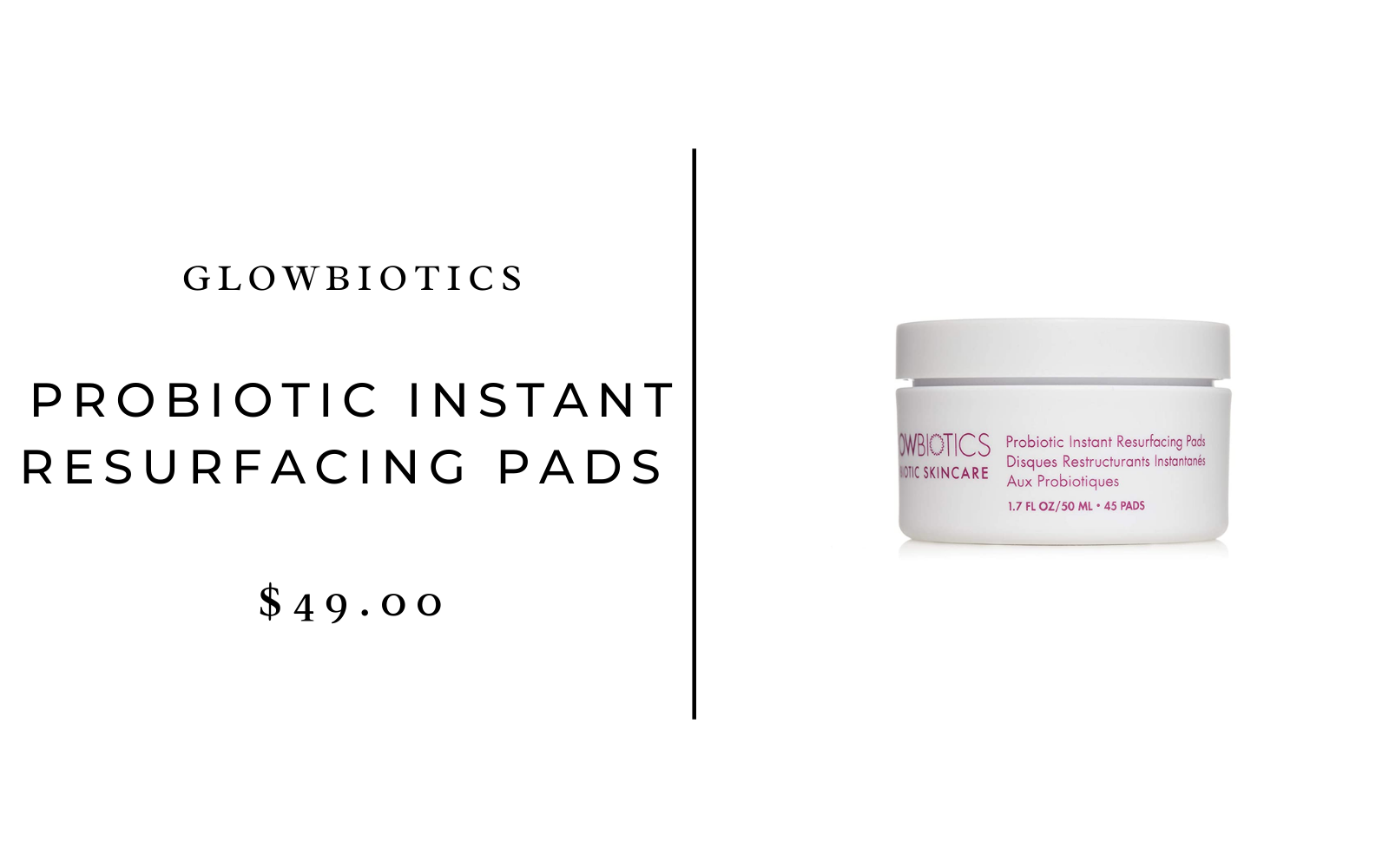 glowbiotics probiotic instant resurfacing pads