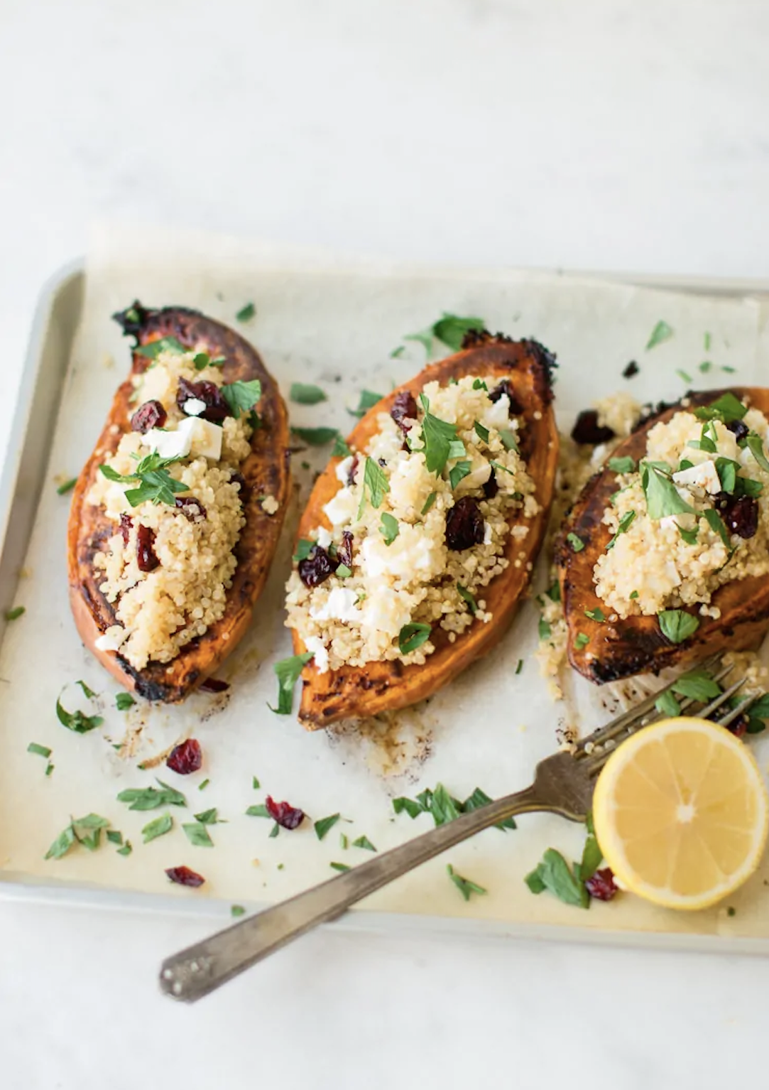 quinoa-stuffed sweet potatoes - pretty simple sweet