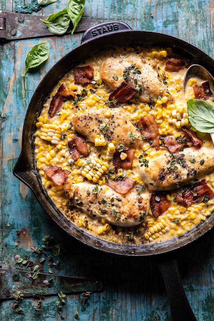 Half Baked Harvest Garlic Butter Creamed Corn Chicken
