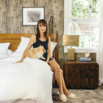 catt sadler's morning routine, bed, bedroom, dog, pet