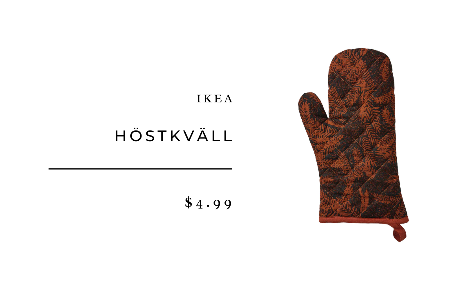 IKEA HÖSTKVÄLL Oven mitt, black/red