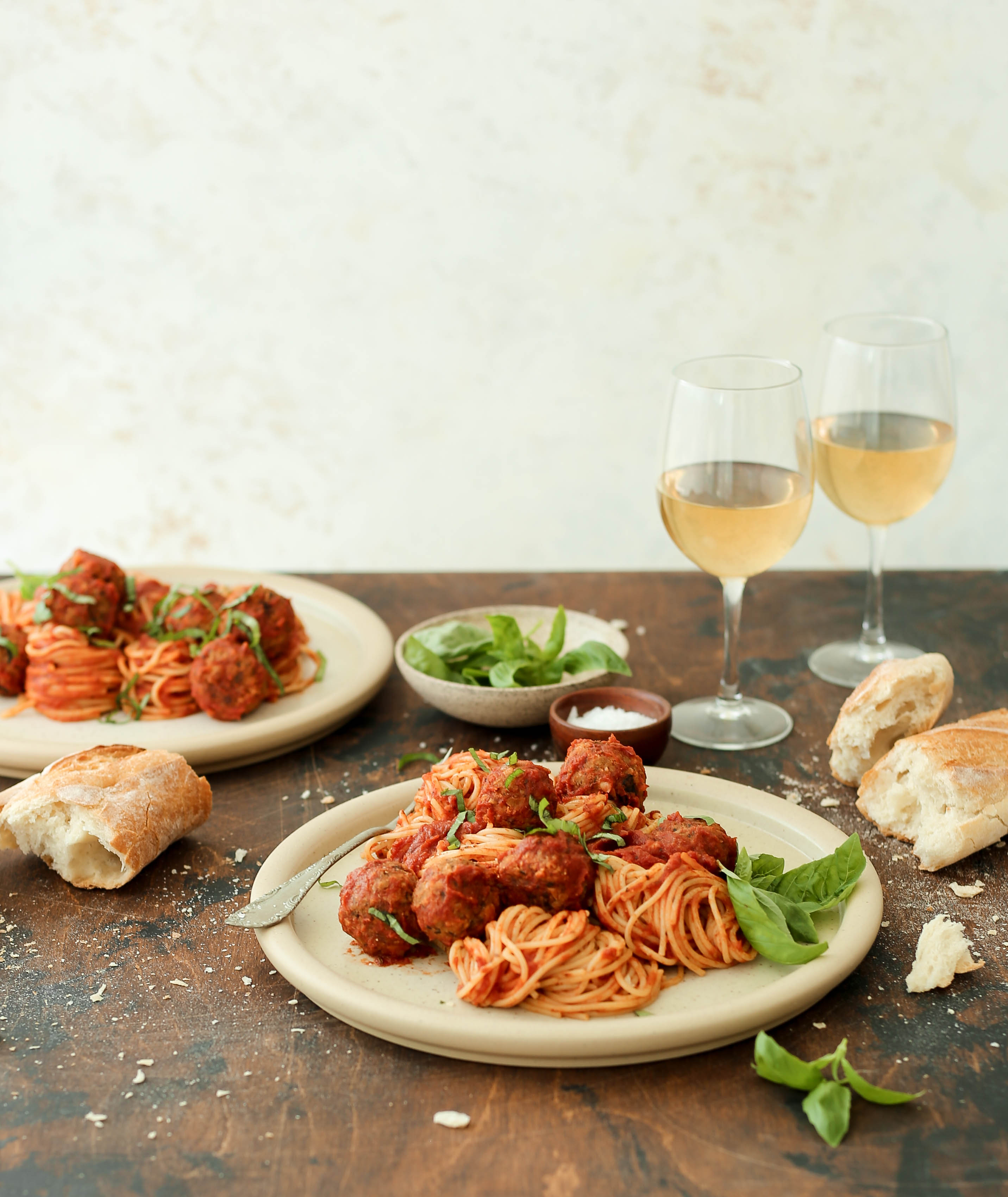 easy mushroom and white bean vegan meatballs for your weeknight spaghetti
