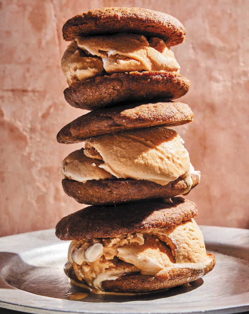 spicy molasses cookies with malt ice cream_make ahead desserts