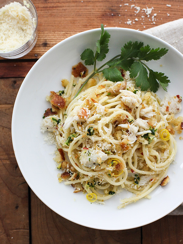 crab spaghetti from foodie crush
