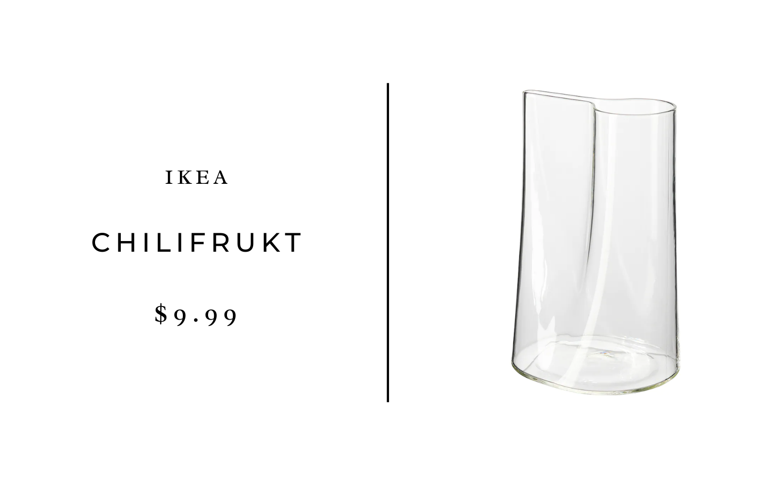 IKEA CHILIFRUKT Vase/watering can, clear glass 8 ¼