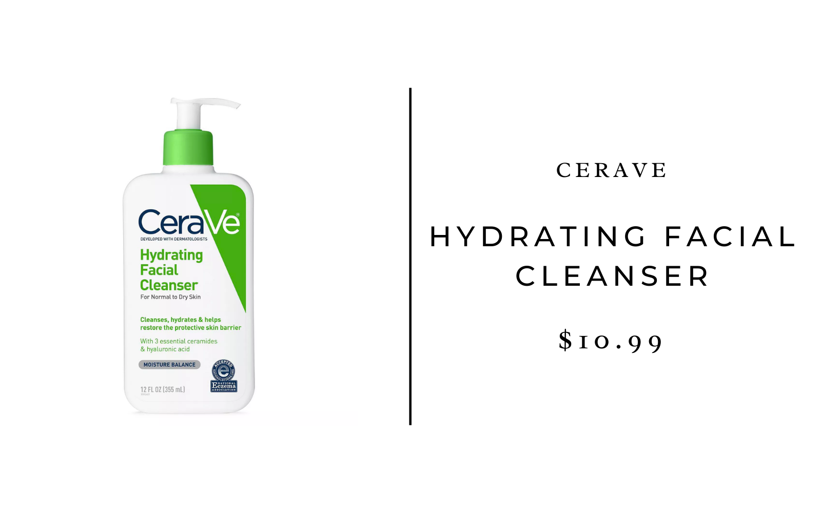 CeraVe Hydrating Facial Cleanser for Normal to Dry Skin