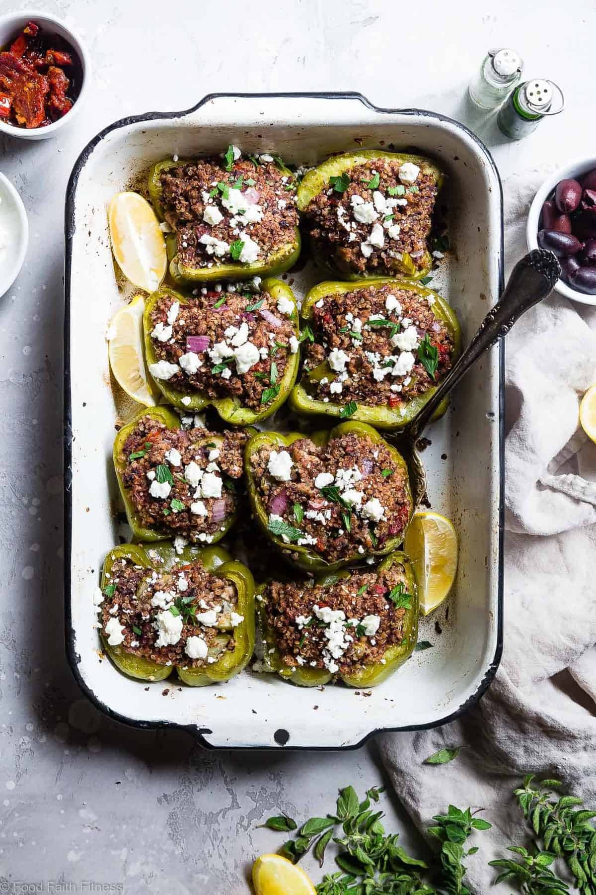 turkey stuffed quinoa bell peppers