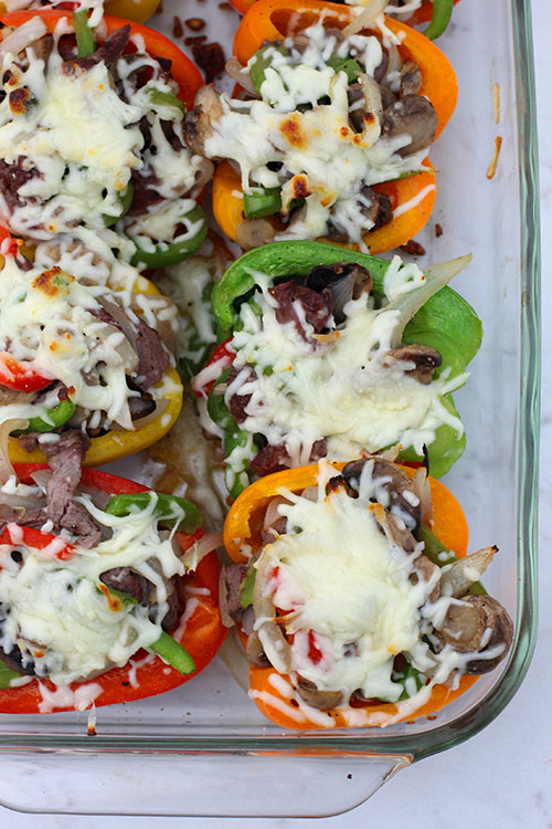 keto philly cheesesteak stuffed peppers