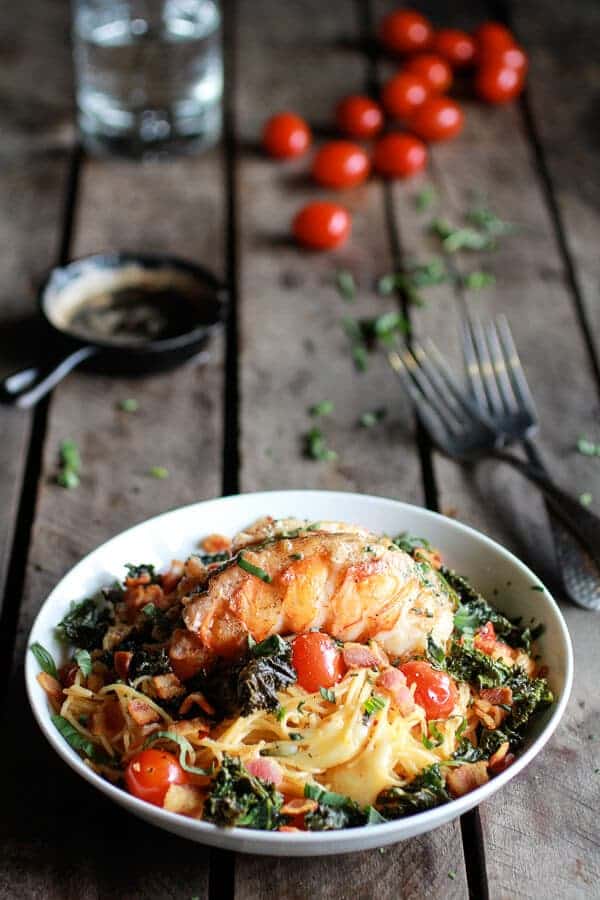 brown butter lobster crispy kale and fontina pasta from half baked harvest