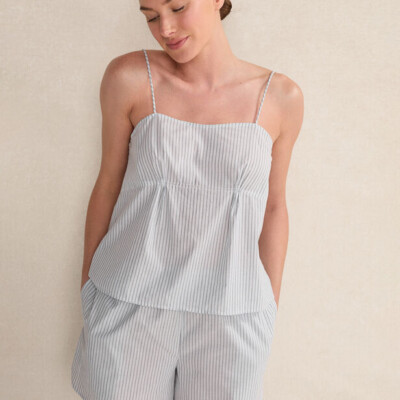 Cotton Poplin Delicate Stripe Sleep Set