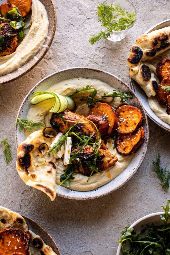 sheet pan chicken shawarma fall sheet pan dinner