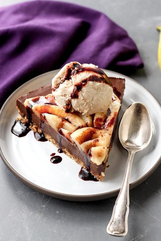 Chocolate Pear Tart - no-bake pies