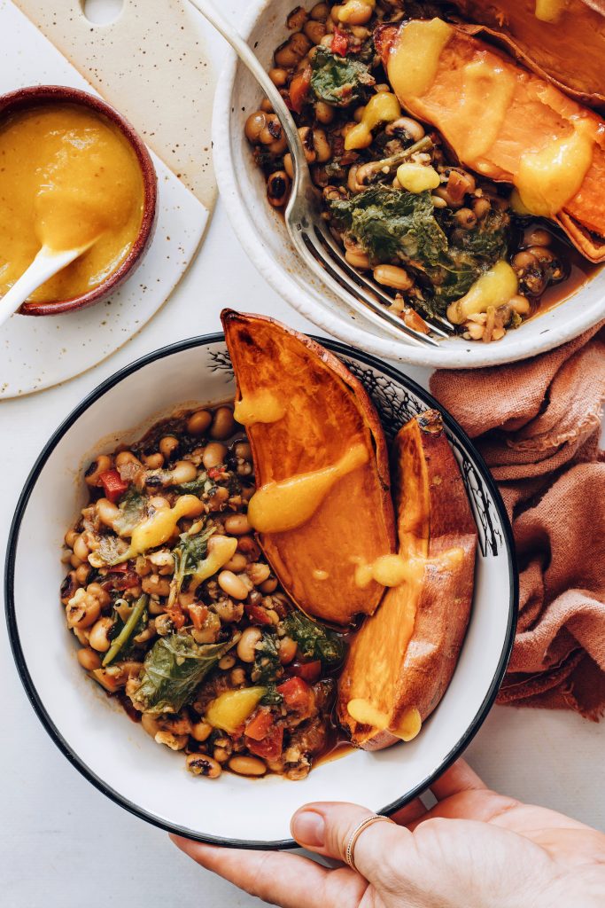 spicy black eyed pea bowl